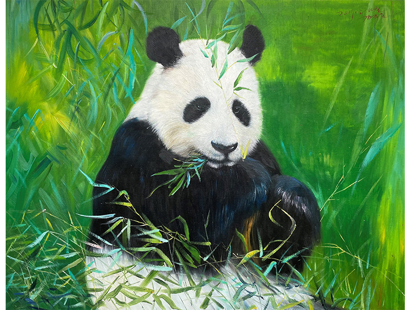 金周贤（一级画家）《熊猫》93x73  2017年