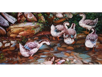 金赫（一级画家）《悠然自乐》2018