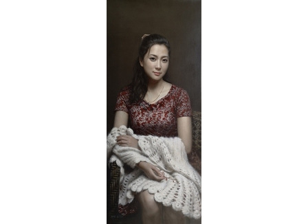 崔龙学（一级画家）《佳人》 115X50  2019年