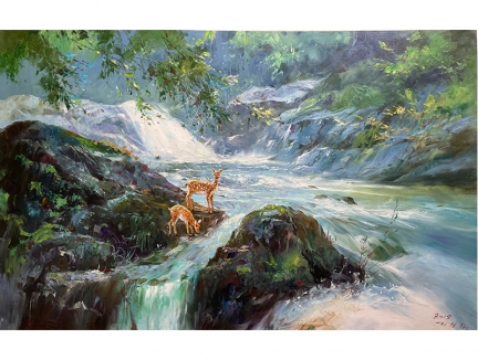 李哲华（功勋艺术家）《林深见鹿》117x75
