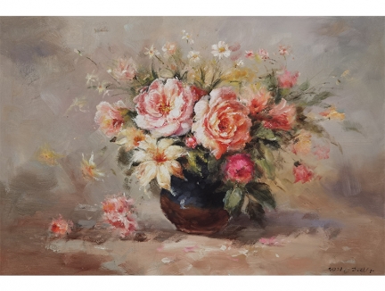 高镇洙（功勋艺术家）《富贵花开》92x62 2021年