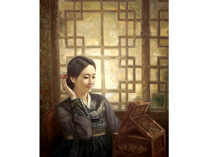 李元哲（功勋艺术家）《当窗理云鬓》115x95.JPG