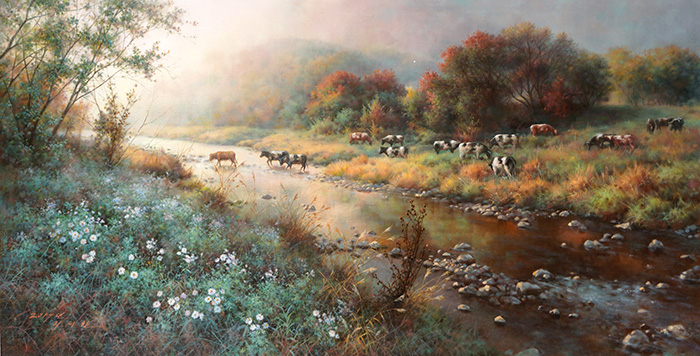 朝鲜风景油画 朝鲜风景油画