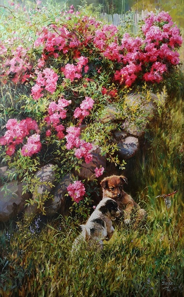 金成哲（一级画家）嬉戏 97x61 2018.jpg