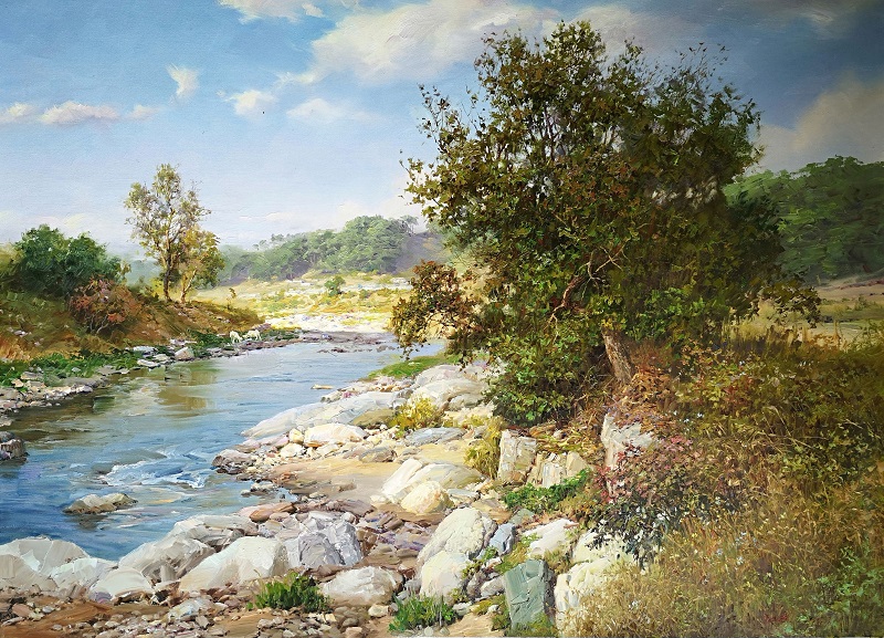 细水长流  金今石（一级画家）105X73 2018_看图王.jpg