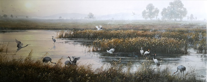 云天鹤舞  金贤（功勋艺术家） 200X82  2018_看图王.jpg