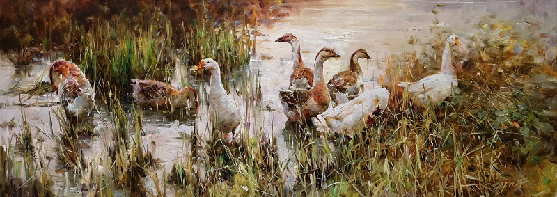 李基哲（一级画家）听风听水 138X52 2018.jpg