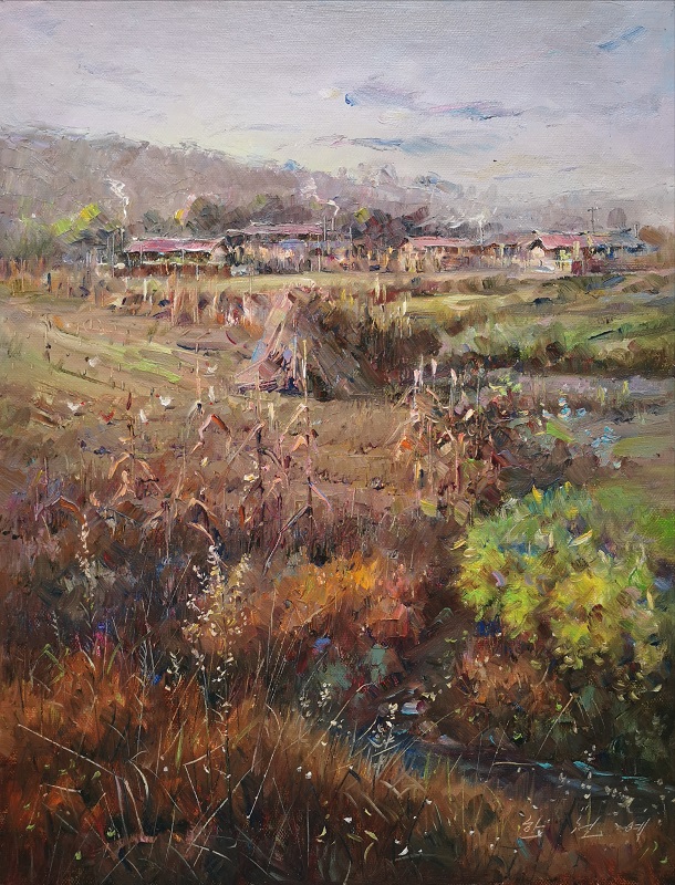 韩哲艺（一级画家）炊烟袅袅52X40 2018 4800.jpg