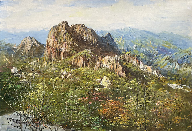 23柳兴爕（已故人民艺术家）绵延苍山117x80.jpg